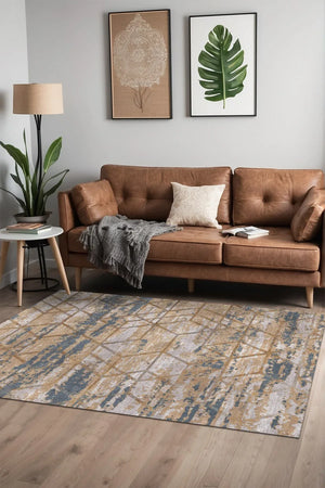 Pedus Modern Şönil Abstract Doğal Pamuk Tabanlı Salon Halısı Kaymaz Antibakteriyel Yıkanabilir Çevre Dostu - Aydahome