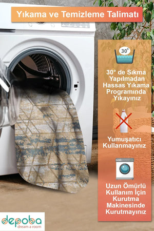 Pedus Modern Şönil Abstract Doğal Pamuk Tabanlı Salon Halısı Kaymaz Antibakteriyel Yıkanabilir Çevre Dostu - Aydahome