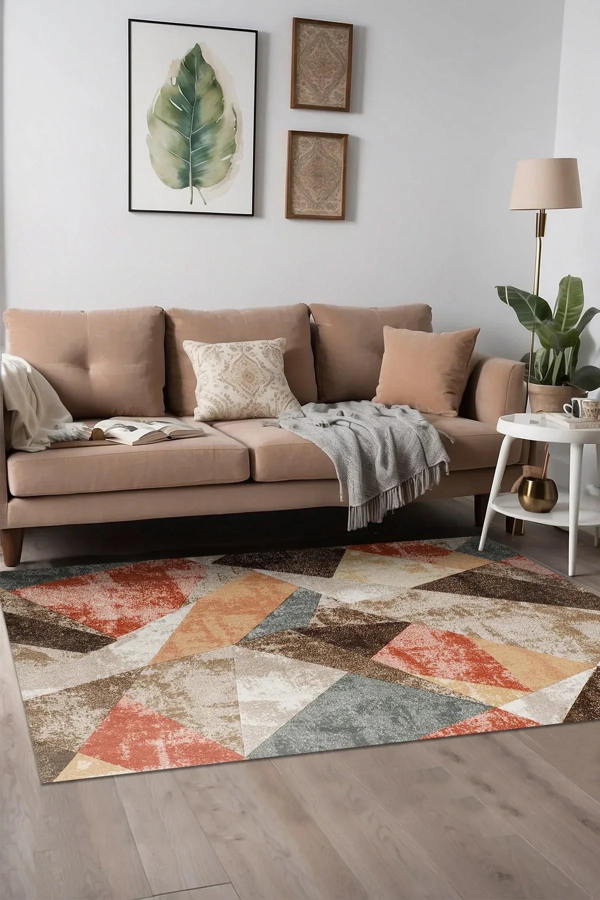 Penko Modern Şönil Modern Doğal Pamuk Tabanlı Salon Halısı Kaymaz Antibakteriyel Yıkanabilir Çevre Dostu - Aydahome