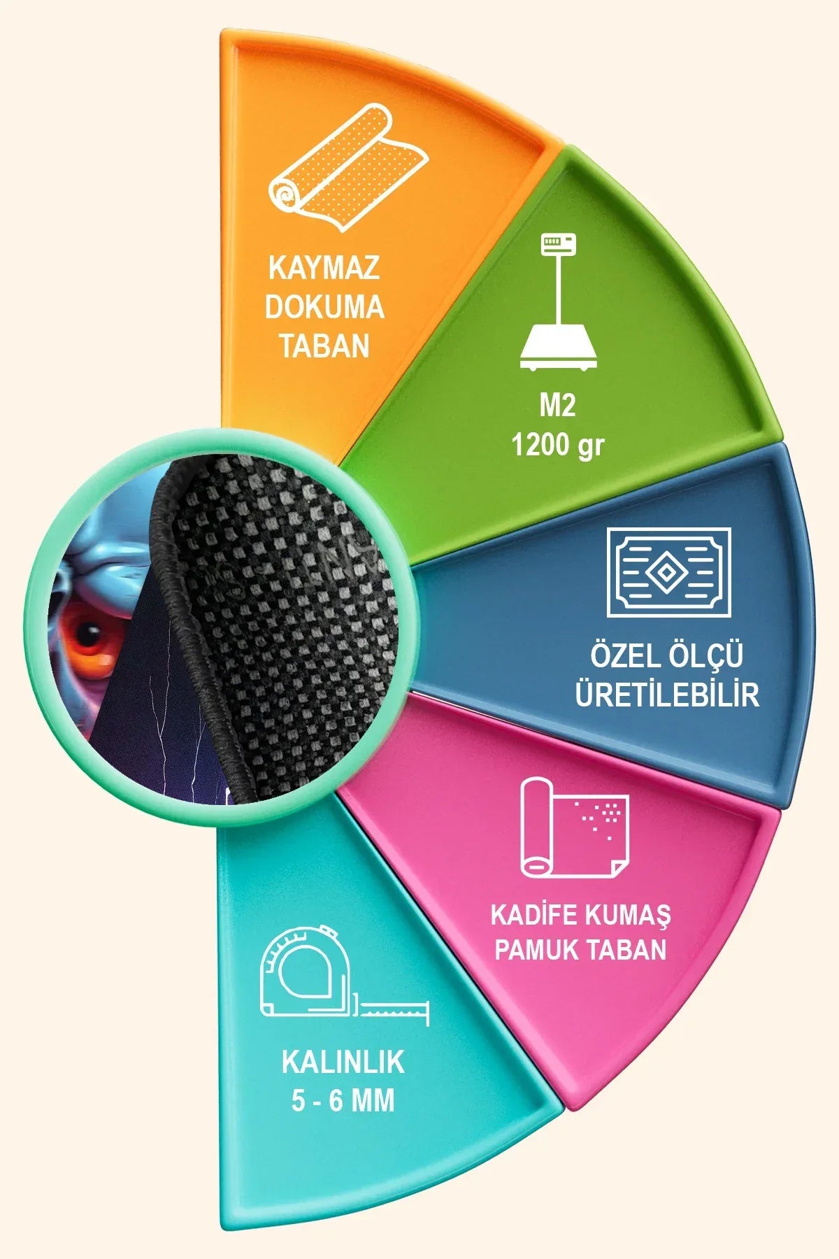 Fred Modern Kadife Oyuncu Odası Halısı Kadife Kaymaz Pamuk Tabanlı Yıkanabilir Antibakteriyel Gamer - Aydahome