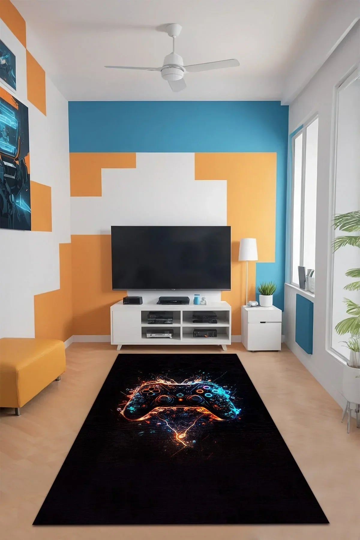 Patrick Modern Kadife Oyuncu Odası Halısı Kadife Kaymaz Pamuk Tabanlı Yıkanabilir Antibakteriyel Gamer - Aydahome