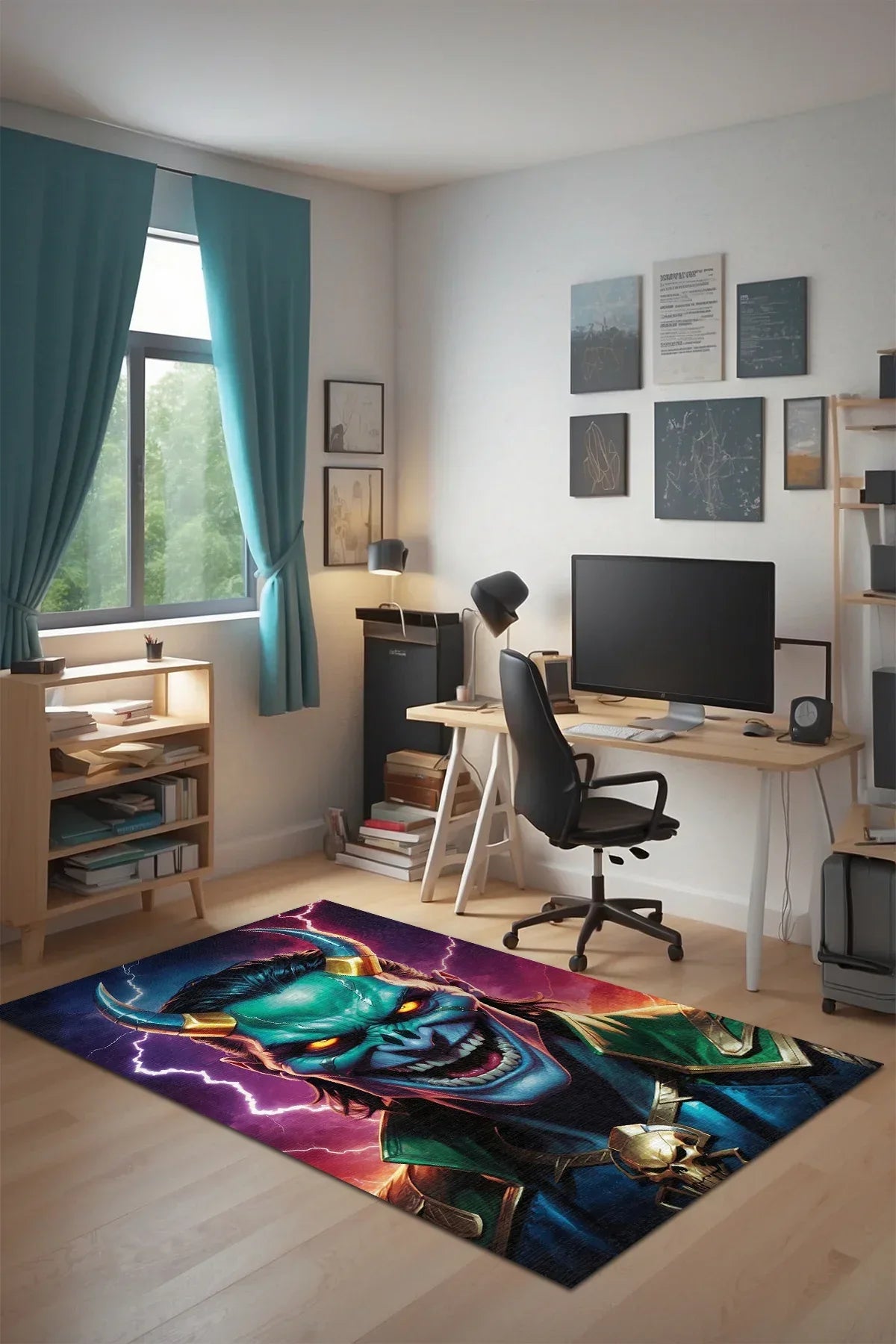 Hetra Modern Kadife Oyuncu Odası Halısı Kadife Kaymaz Pamuk Tabanlı Yıkanabilir Antibakteriyel Gamer - Aydahome