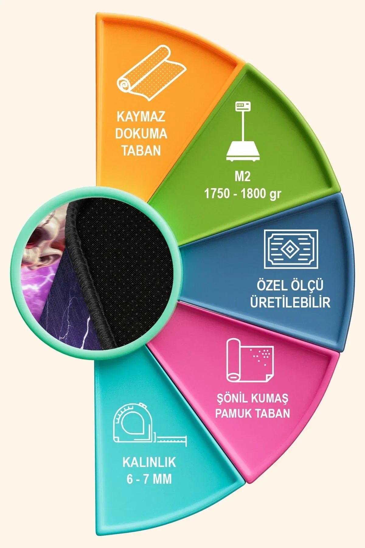 Dalton Modern Şönil Gamer Halısı Pamuk Tabanlı Yıkanabilen Kaymaz Genç Odası Oyuncu Gaming Halısı - Aydahome