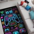 Space Modern Şönil Gamer Halısı Pamuk Tabanlı Yıkanabilen Kaymaz Genç Odası Oyuncu Gaming Halısı - Aydahome