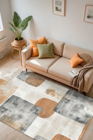 Elase Modern Şönil Modern Doğal Pamuk Tabanlı Salon Halısı Kaymaz Antibakteriyel Yıkanabilir Çevre Dostu - Aydahome