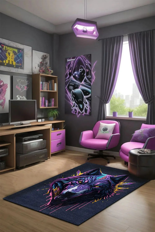 Tulen Modern Kadife Oyuncu Odası Halısı Kadife Kaymaz Pamuk Tabanlı Yıkanabilir Antibakteriyel Gamer - Aydahome