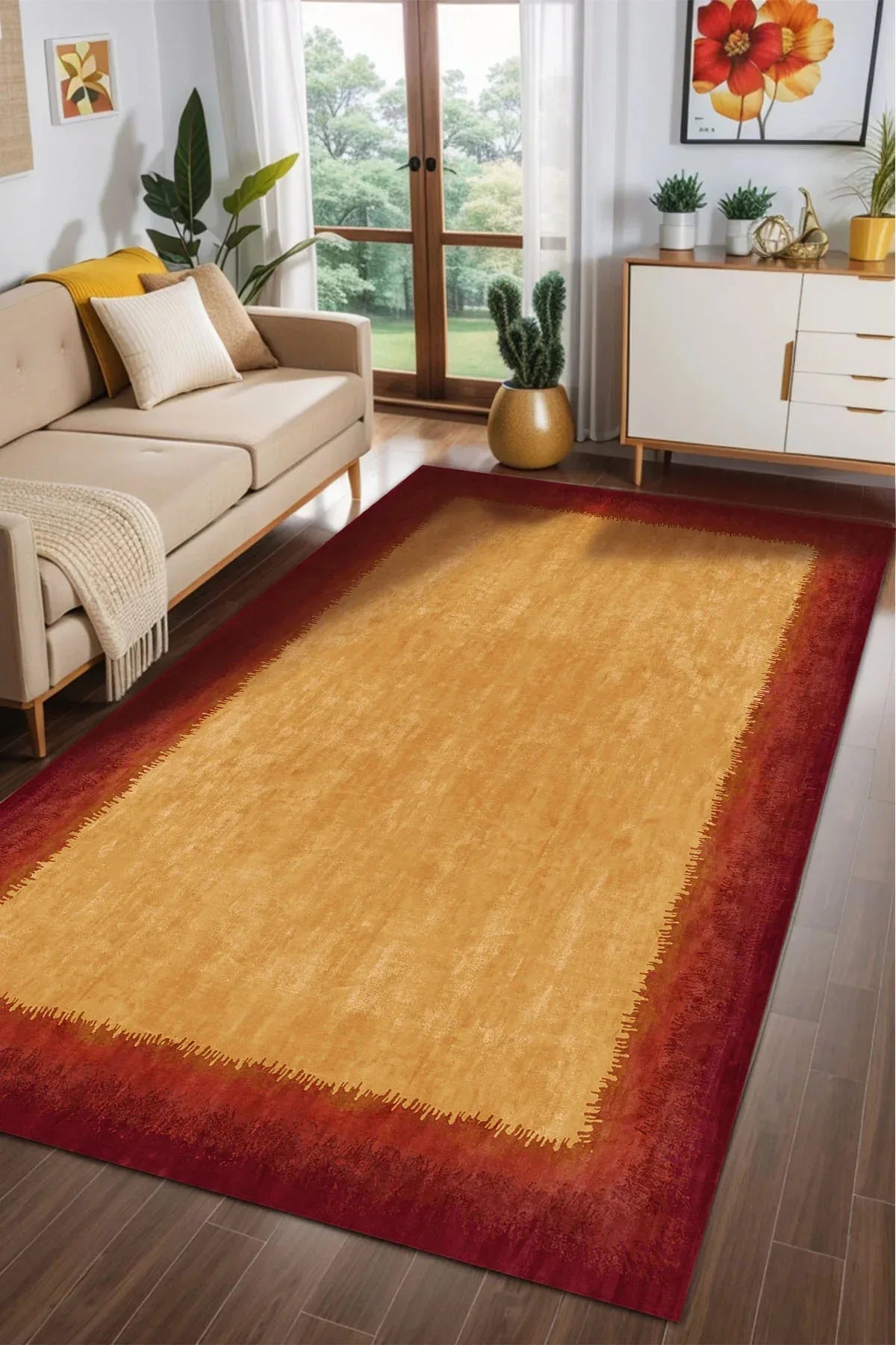 Lavita Modern Kadife Yıkanabilir Kaymaz Pamuk Tabanlı Antibakteriyel Salon Halısı - Aydahome