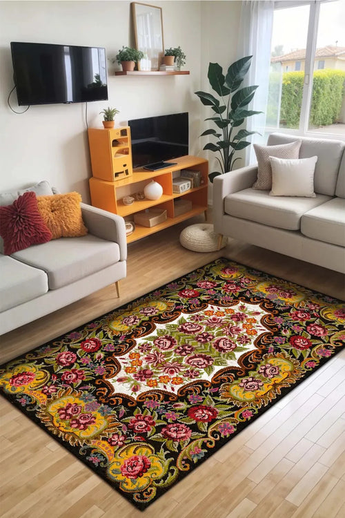 Marlo Modern Kadife Yıkanabilir Kaymaz Pamuk Tabanlı Antibakteriyel Salon Halısı - Aydahome