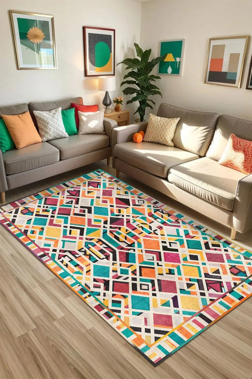 Betty Modern Kadife Yıkanabilir Kaymaz Pamuk Tabanlı Antibakteriyel Salon Halısı - Aydahome