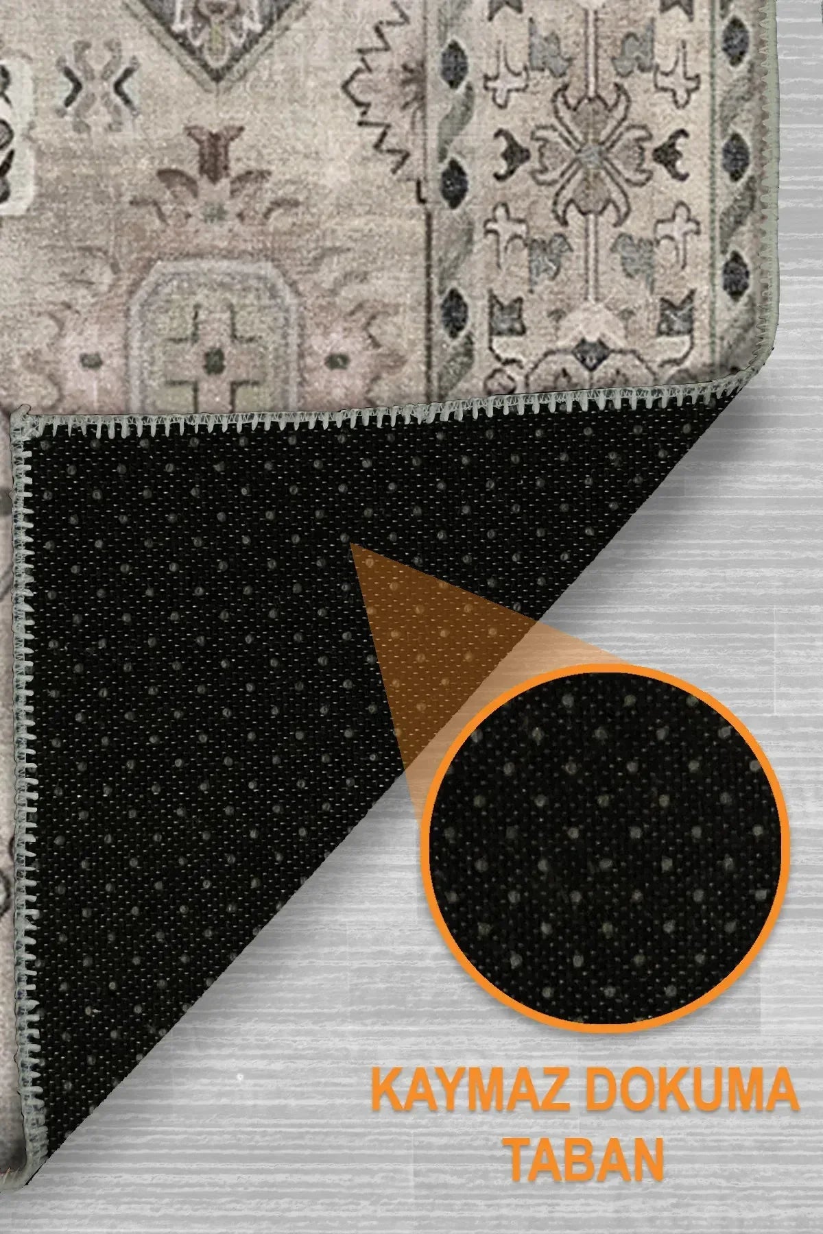 Zeran Modern Şönil Doğal Pamuk Tabanlı Kaymaz Antibakteriyel Yıkanabilir Çevre Dostu Yolluk - Aydahome