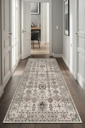 Zeran Modern Şönil Doğal Pamuk Tabanlı Kaymaz Antibakteriyel Yıkanabilir Çevre Dostu Yolluk - Aydahome