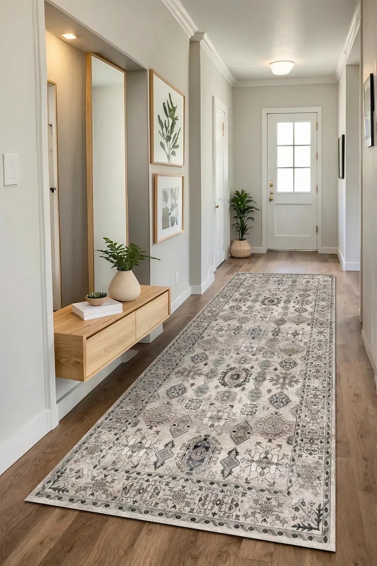 Zeran Modern Şönil Doğal Pamuk Tabanlı Kaymaz Antibakteriyel Yıkanabilir Çevre Dostu Yolluk - Aydahome