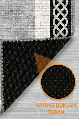 Ravona Modern Şönil Modern Yıkanabilir Kaymaz Pamuk Tabanlı Antibakteriyel Mutfak Halısı - Aydahome