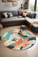 Salem Modern Kadife Yıkanabilir Kaymaz Pamuk Tabanlı Antibakteriyel Yuvarlak Halı - Aydahome