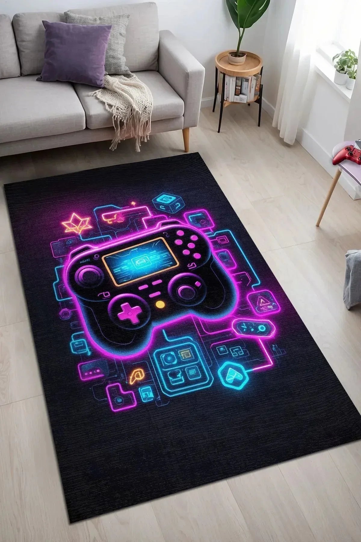Couns Modern Şönil Gaming Oyuncu Odası Halısı Dijital Baskılı Kaymaz Taban Yıkanabilir Gaming Halısı - Aydahome