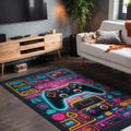Caspect Modern Şönil Gaming Oyuncu Odası Halısı Dijital Baskılı Kaymaz Taban Yıkanabilir Gaming Halısı - Aydahome