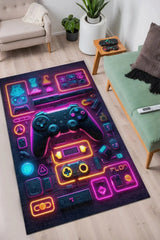Aspect Modern Şönil Gaming Oyuncu Odası Halısı Dijital Baskılı Kaymaz Taban Yıkanabilir Gaming Halısı - Aydahome
