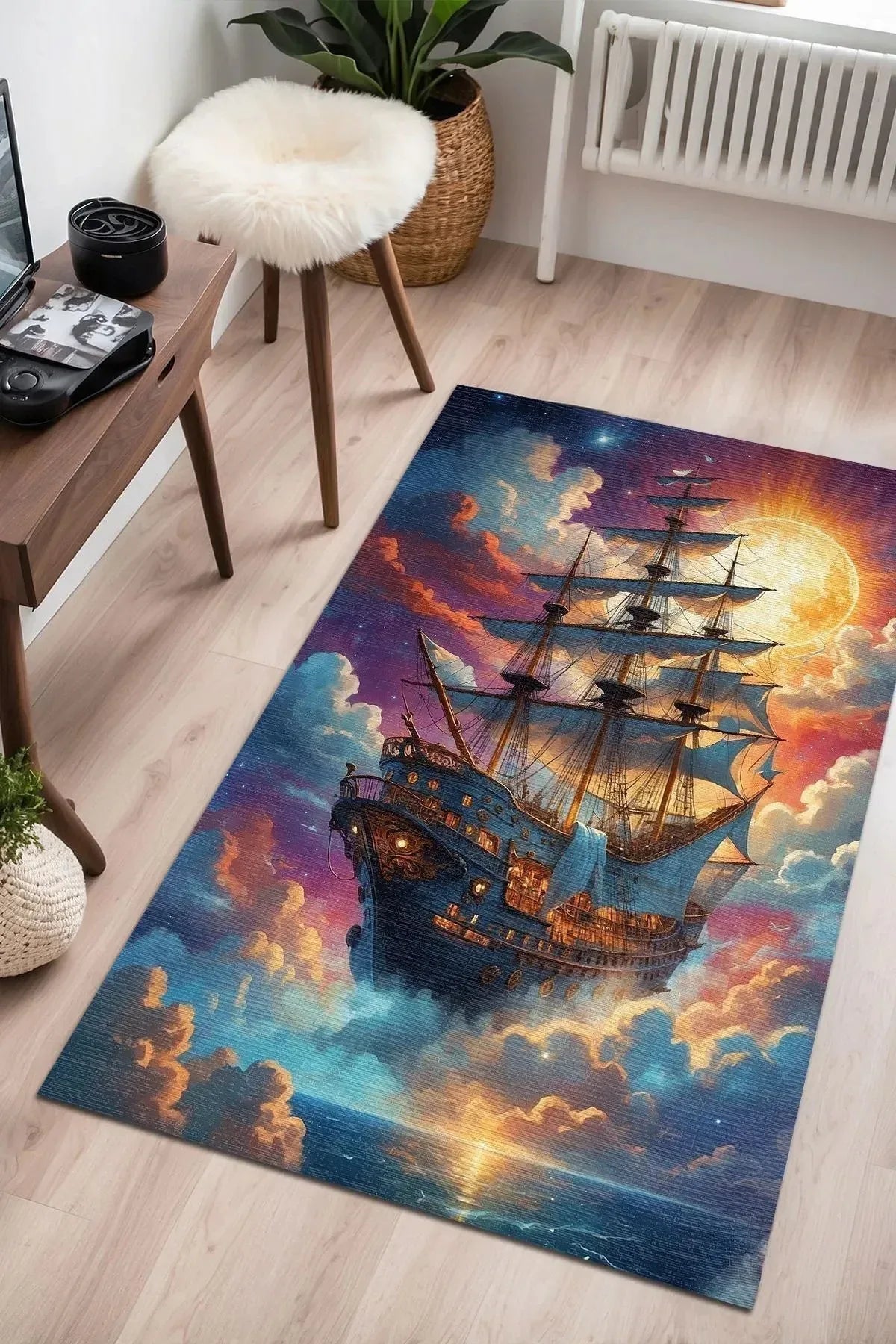 Boat Modern Şönil Gaming Oyuncu Odası Halısı Dijital Baskılı Kaymaz Taban Yıkanabilir Gaming Halısı - Aydahome