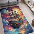 Boat Modern Şönil Gaming Oyuncu Odası Halısı Dijital Baskılı Kaymaz Taban Yıkanabilir Gaming Halısı - Aydahome