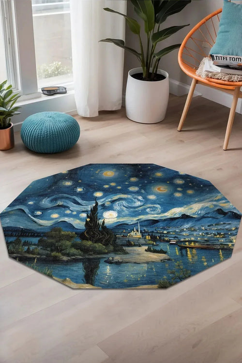 Gogh Modern Şönil Gaming Oyuncu Odası Halısı Dijital Baskılı Kaymaz Taban Yıkanabilir Asimetrik Gaming Halısı - Aydahome