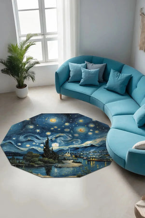 Gogh Modern Şönil Gaming Oyuncu Odası Halısı Dijital Baskılı Kaymaz Taban Yıkanabilir Asimetrik Gaming Halısı - Aydahome