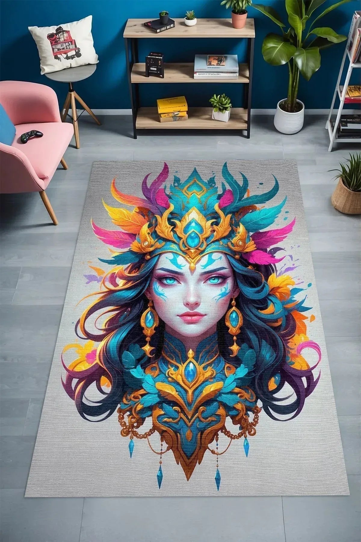 Dina Modern Şönil Gaming Oyuncu Odası Halısı Dijital Baskılı Kaymaz Taban Yıkanabilir Gaming Halısı - Aydahome