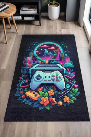 Melina Modern Şönil Gaming Oyuncu Odası Halısı Dijital Baskılı Kaymaz Taban Yıkanabilir Gaming Halısı - Aydahome