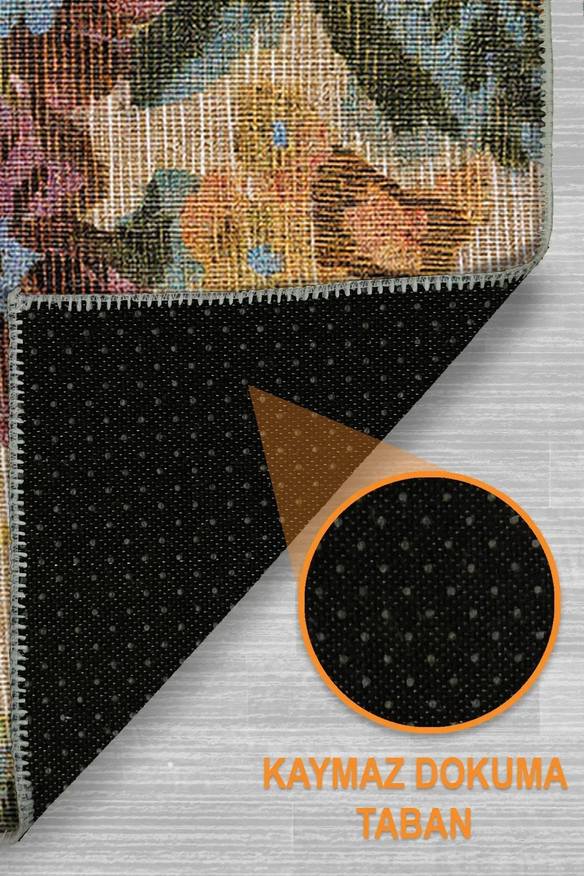 Moles Spring Bloom Çiçek Desenli Pamuk Tabanlı Yıkanabilen Kaydırmaz Antibakteriyel Şönil Salon Halısı - Aydahome