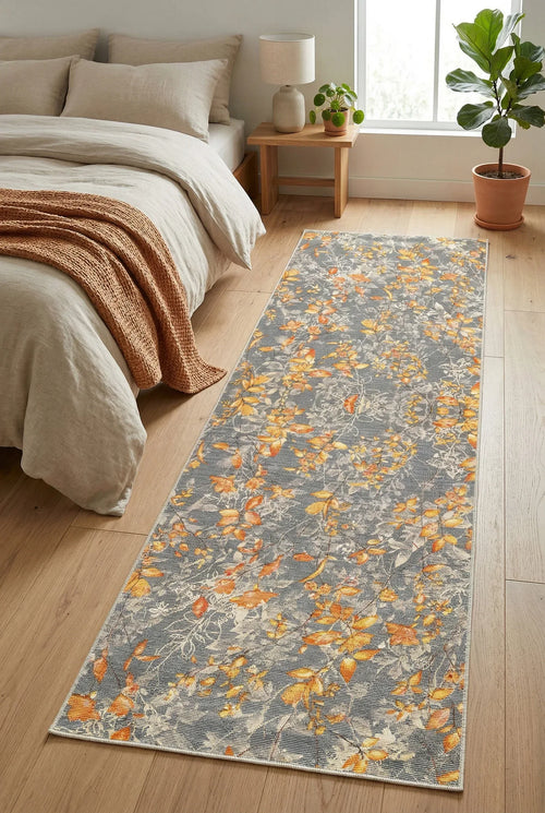 Sunfa Spring Bloom Çiçek Desenli Modern Şönil Doğal Pamuk Tabanlı Kaymaz Antibakteriyel Yıkanabilir Çevre Dostu Yolluk - Aydahome