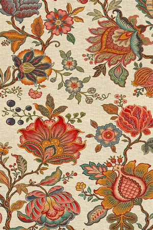 Sunro Spring Bloom Çiçek Desenli Pamuk Tabanlı Yıkanabilen Kaydırmaz Antibakteriyel Şönil Salon Halısı - Aydahome